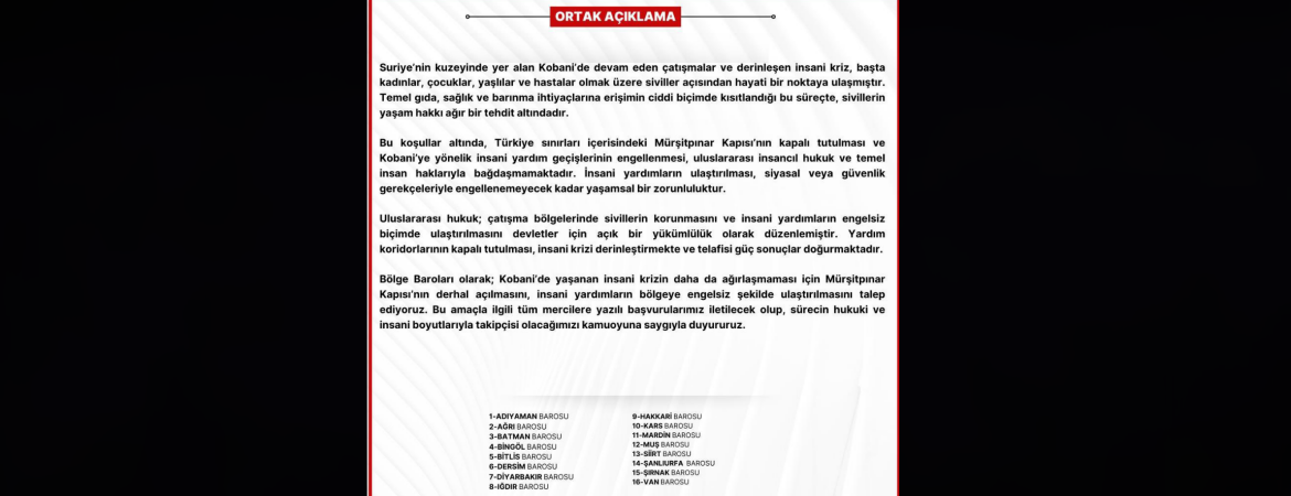 Kobanî için acil çağrı: Mürşitpınar Kapısı açılmalı, insani yardım engellenmemelidir