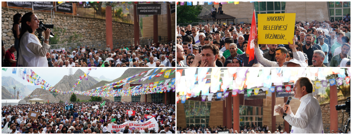 On binler irade gaspına karşı Hakkari’de: Belediyeyi halkın evi yapıncaya kadar mücadelemiz devam edecek