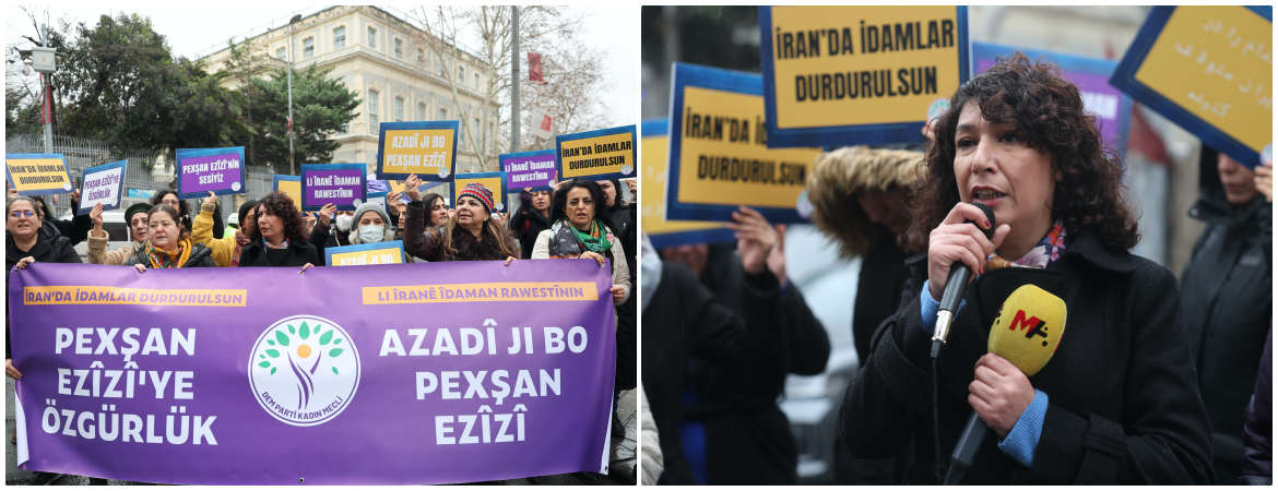 Kadın Meclisimiz İran Konsolosluğu önünden seslendi: Pexşan Ezîzî’ye yönelik idam kararı durdurulsun