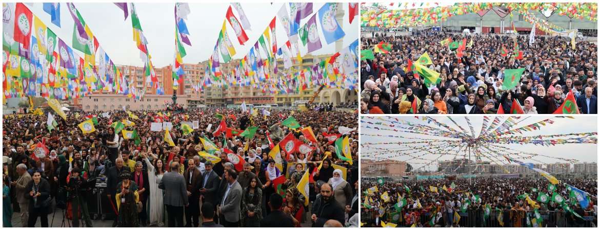 Newroz bugün de 7 merkezde on binlerce kişinin katılımıyla kutlandı