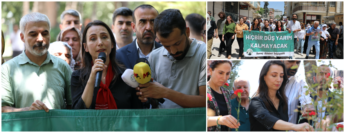 Hatimoğulları Suruç anmasında: Düşleriniz asla yarım kalmayacak, barış ve demokrasi mücadelemiz mutlaka zaferle taçlanacak