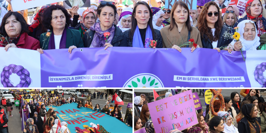 Kadınlar 8 Mart’ta alanları doldurdu: Barış çağrısının bekleyeni değil, öznesi ve büyüteni olacağız