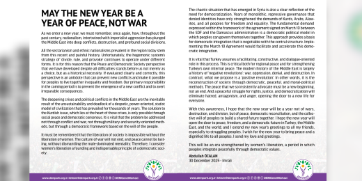 May the new year be a year of peace, not war