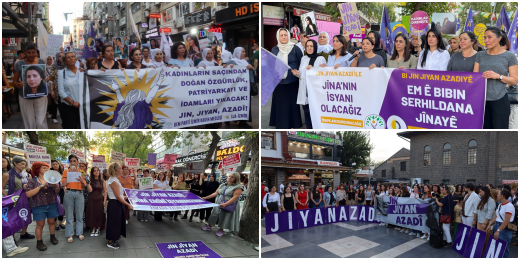 Jîna Emînî’nin katledilişinin yıldönümünde kadınlar alanlardaydı: "Jin Jiyan Azadî"yi manifestomuz yapacağız