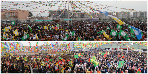 Newroz bugün de 7 merkezde on binlerce kişinin katılımıyla kutlandı